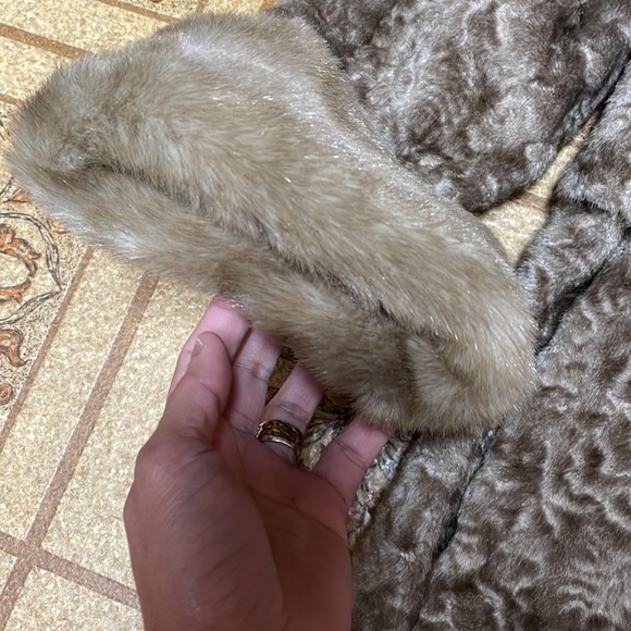 Vintage 1950s Borre Sportowne Women's Faux Fur Swing Coat Size  16 Brown Jacket - Picture 4 of 12